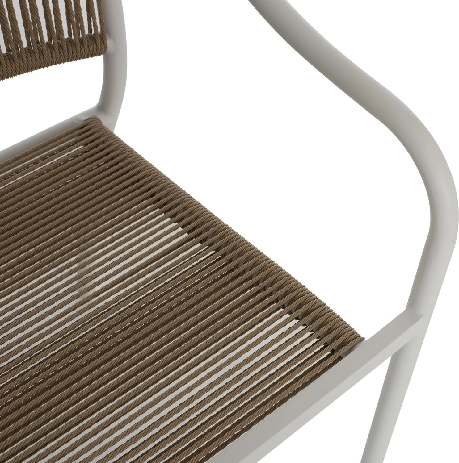 Aluminijasti naslanjač bel z PE ratanom FH5856.01 57x63x80H cm