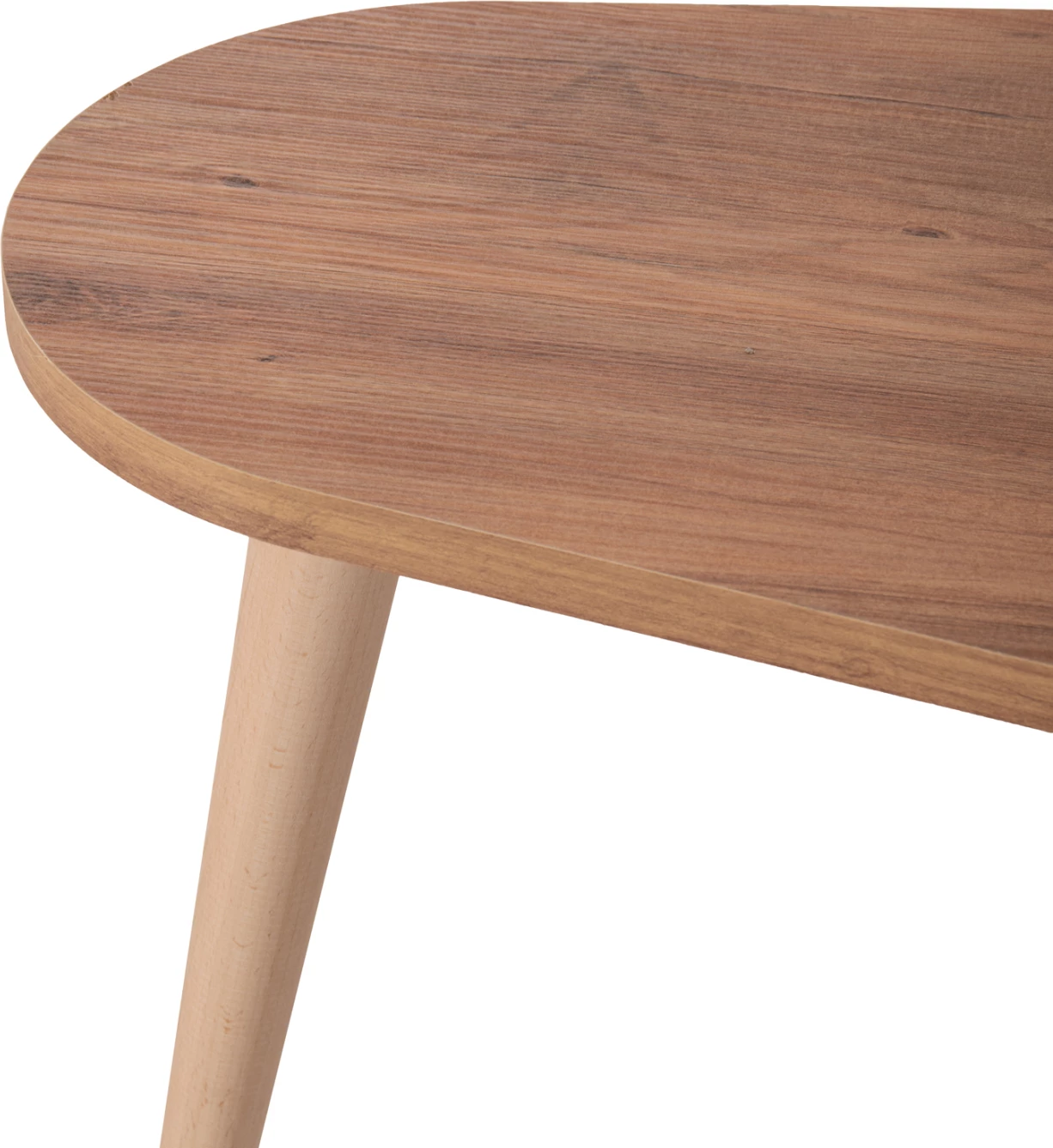 Klubske mizice 2 kosa APRILIA FH18179.03 melamin v naravni in beli marmor-lesene noge v naravni 94x47x47,5Hcm