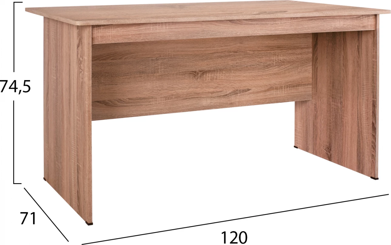 Pisarniško pohištvo iz melamina 120x71x74,5 v barvi sonama