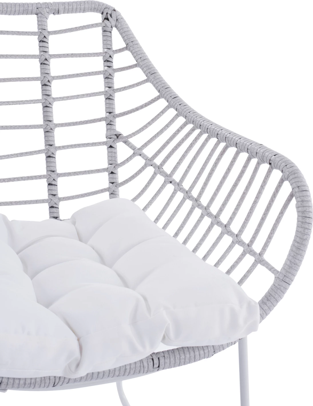 Kovinski naslanjač bel mat in siv pleten FH5300.02