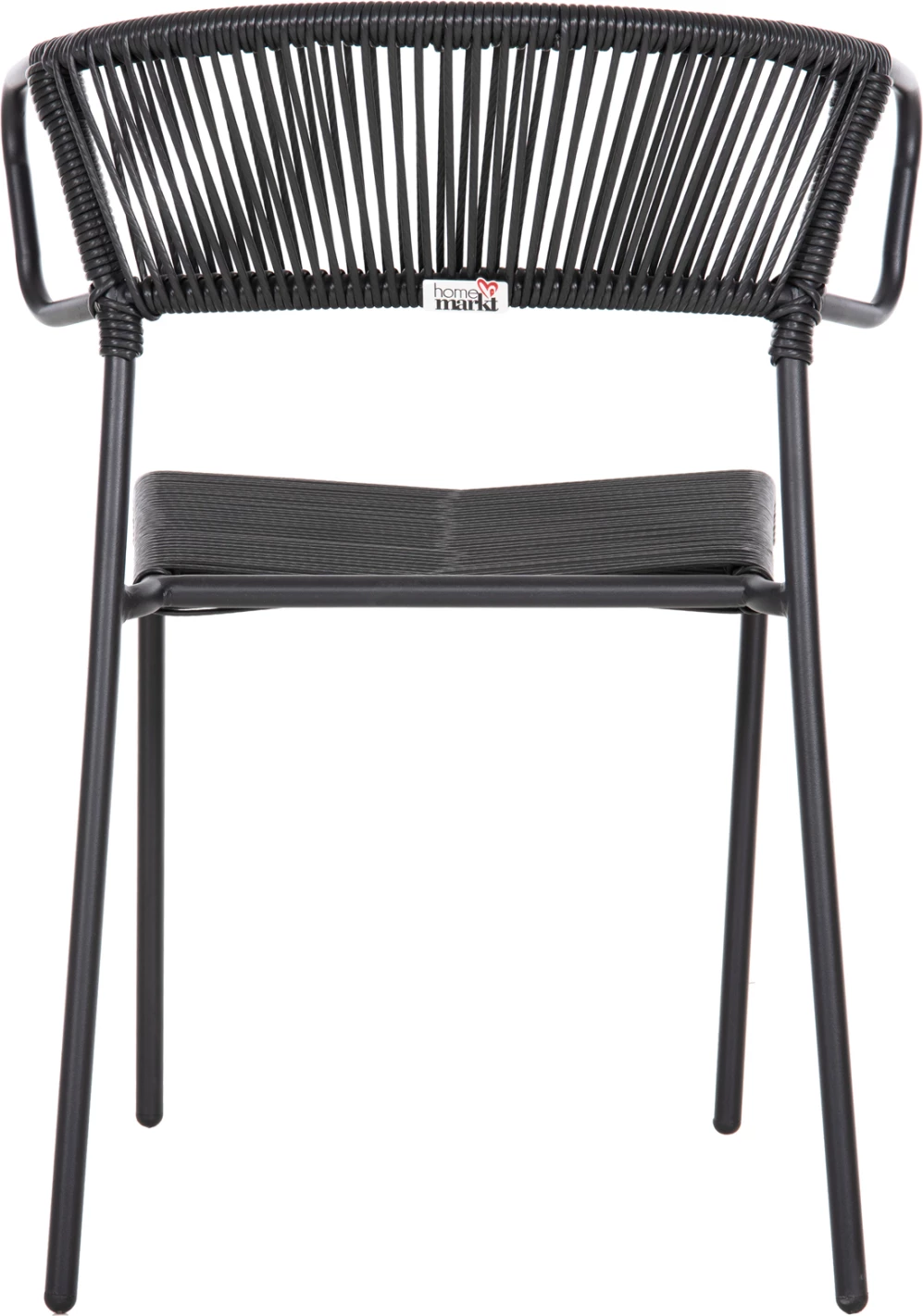 Stol SUKI FH6053.02 kovinski in sintetični ratan v črni barvi 54x62x80H cm