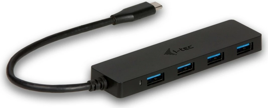 Tanek pasivni USB-C razdelilec i-tec C31HUB404, 4x USB 3.0, črn