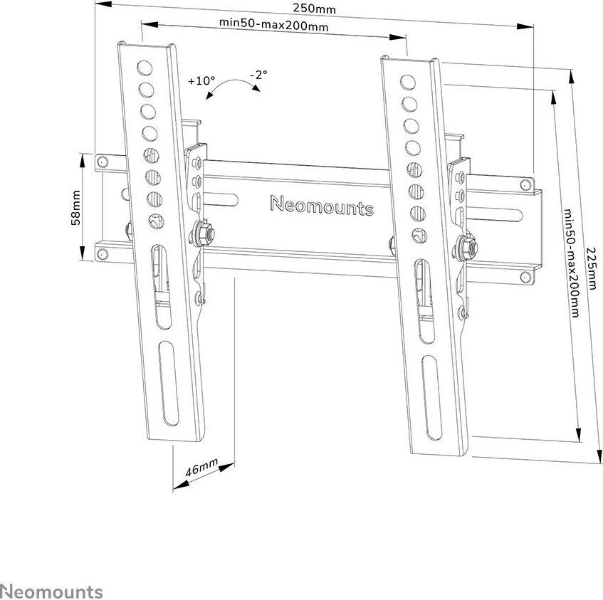 Nagibna nosilec za TV, Neomounts WL35-350BL12, 24–55 palcev, črn Nagibna nosilec za TV, Neomounts WL35-350BL12, 24–55 palcev, črn