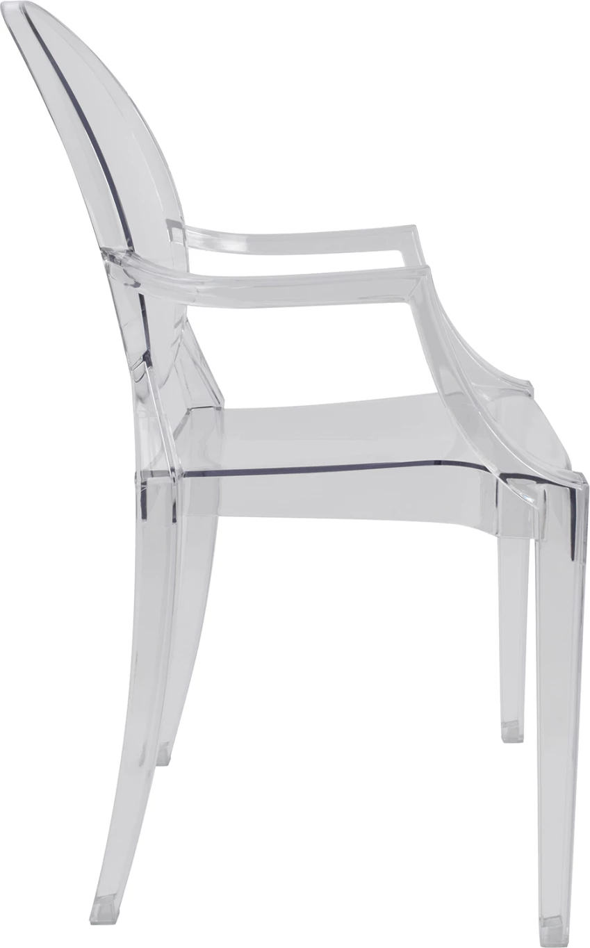 Akrilni stol s prozornimi nasloni za roke Aramis FH0169 52,2x56,5x92cm, set 4 kosov