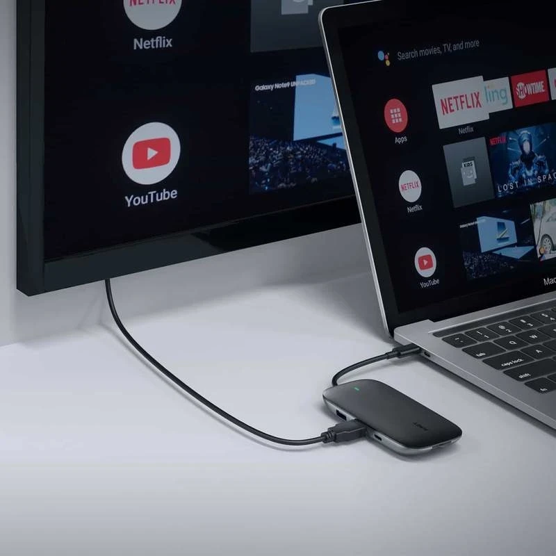 Vmesniški hub AUKEY CB-C71, 5000 Mb/s, črn