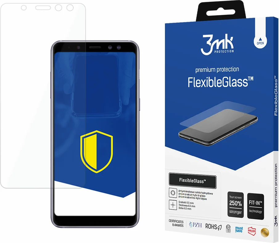 Zaščitnik zaslona FlexibleGlass 3mk Protection za Samsung Galaxy A8 2018, prozoren