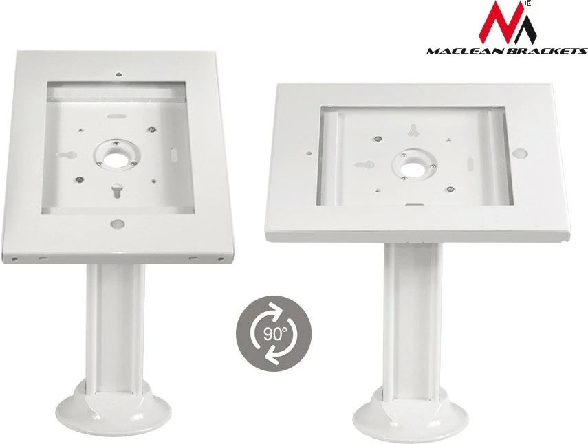 Stojalo za tabloide za mizo, z zaklepanjem, Maclean MC-677, primerno za iPad 2/3/4/Air/Air2, belo