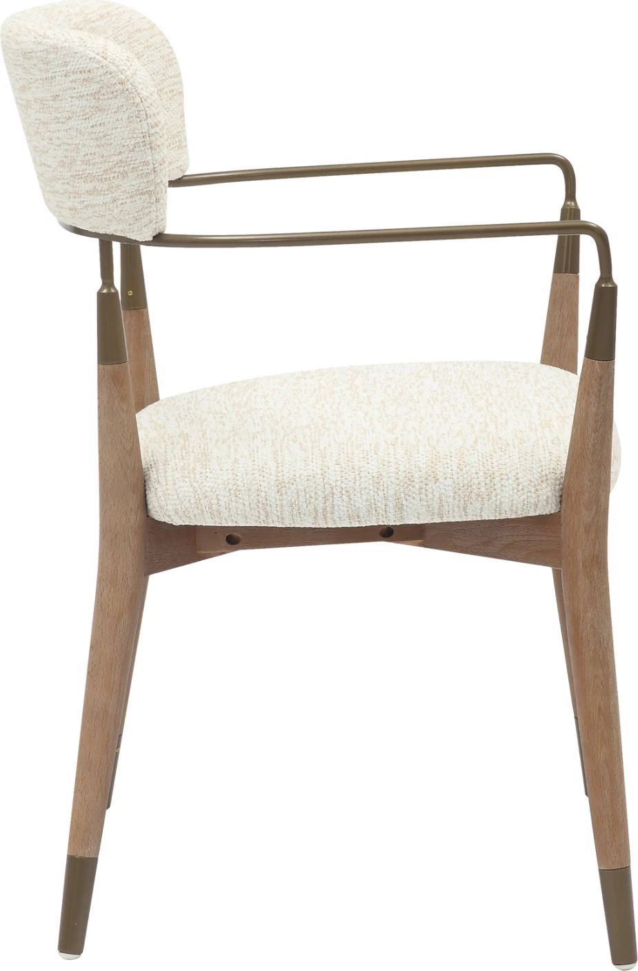 Jedilniški naslanjač ROY FH9978.01 bukove noge-kovinske roke-tkanina v barvi ecru 51x48x77,5Hcm, set 2 kosov