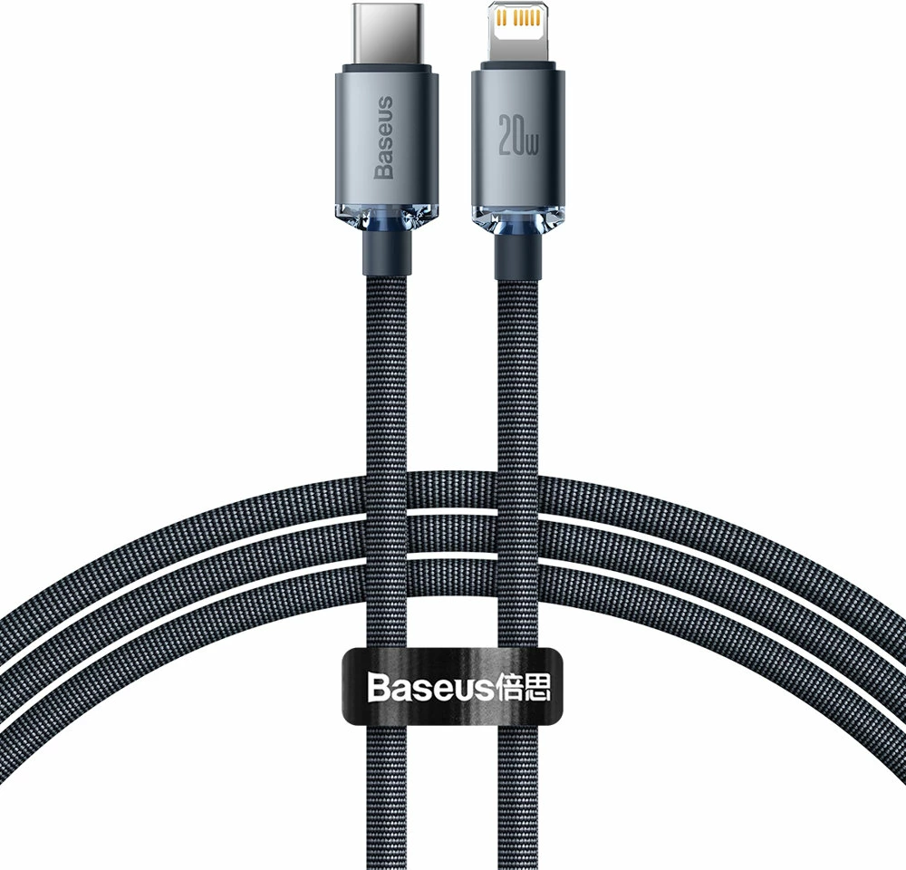 Kabel USB-C na Lightning, 1,2 m, 20 W, črn, Baseus CAJY000201
