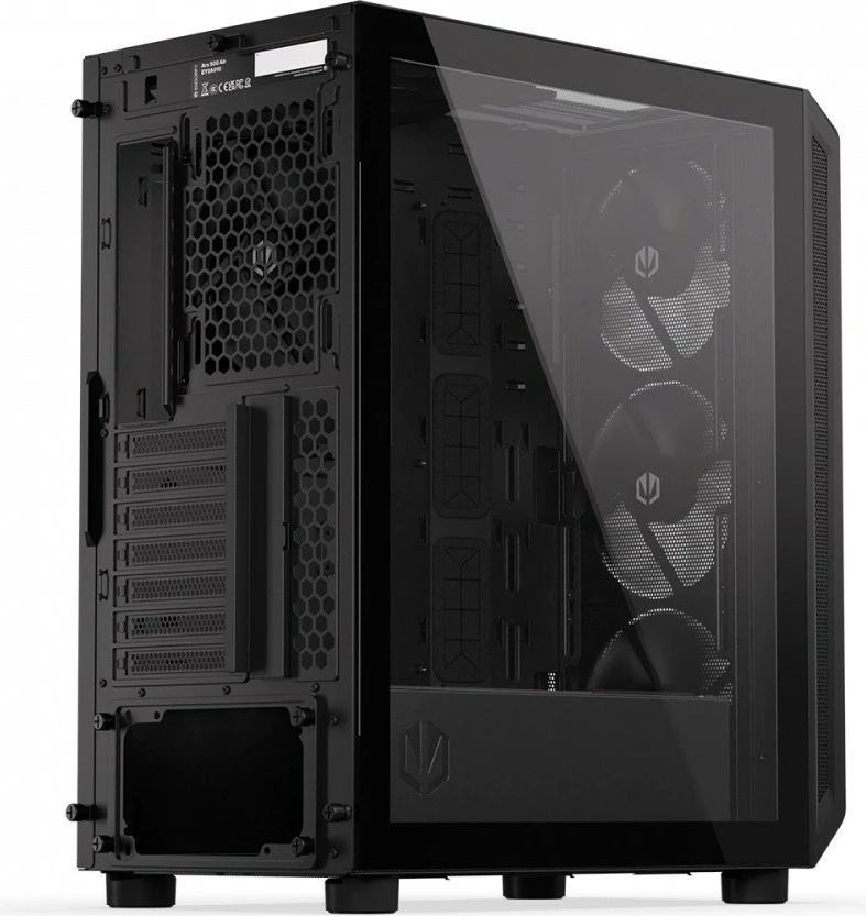 Midi tower ohišje z dobro zračno prepustnostjo, Endorfy Arx 500 Air EY2A010, ATX/Micro ATX/Mini ITX, 5 ventilatorjev, črno
