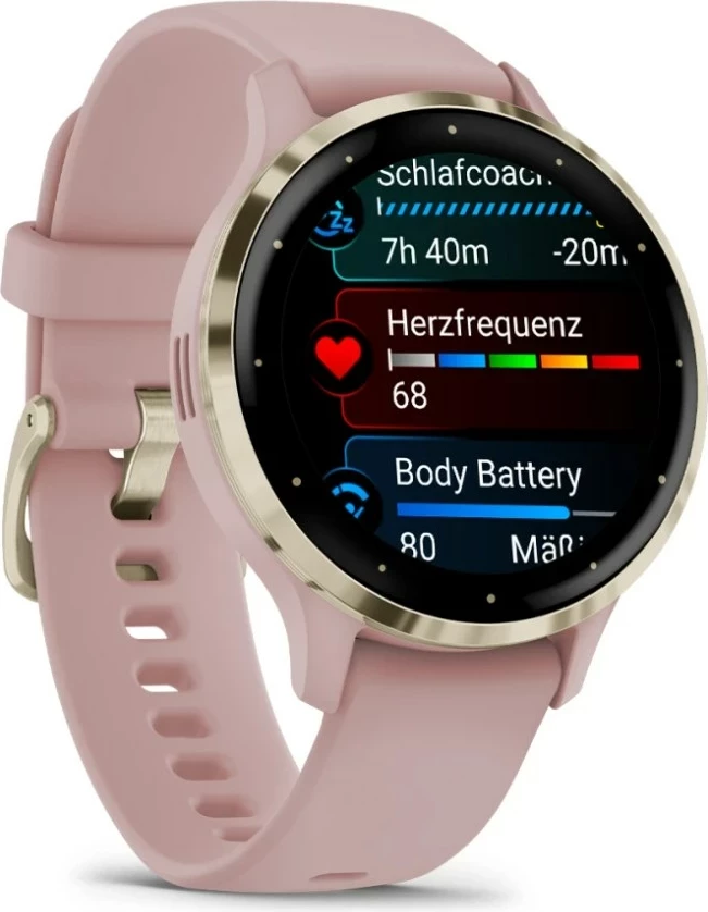 Pametna ura Garmin Venu 3S, 41 mm, AMOLED, GPS, zlato/rožnata