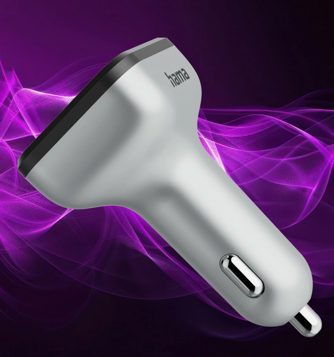 Bluetooth FM predvajalnik, polnilec 20W Hama 14169, srebrn