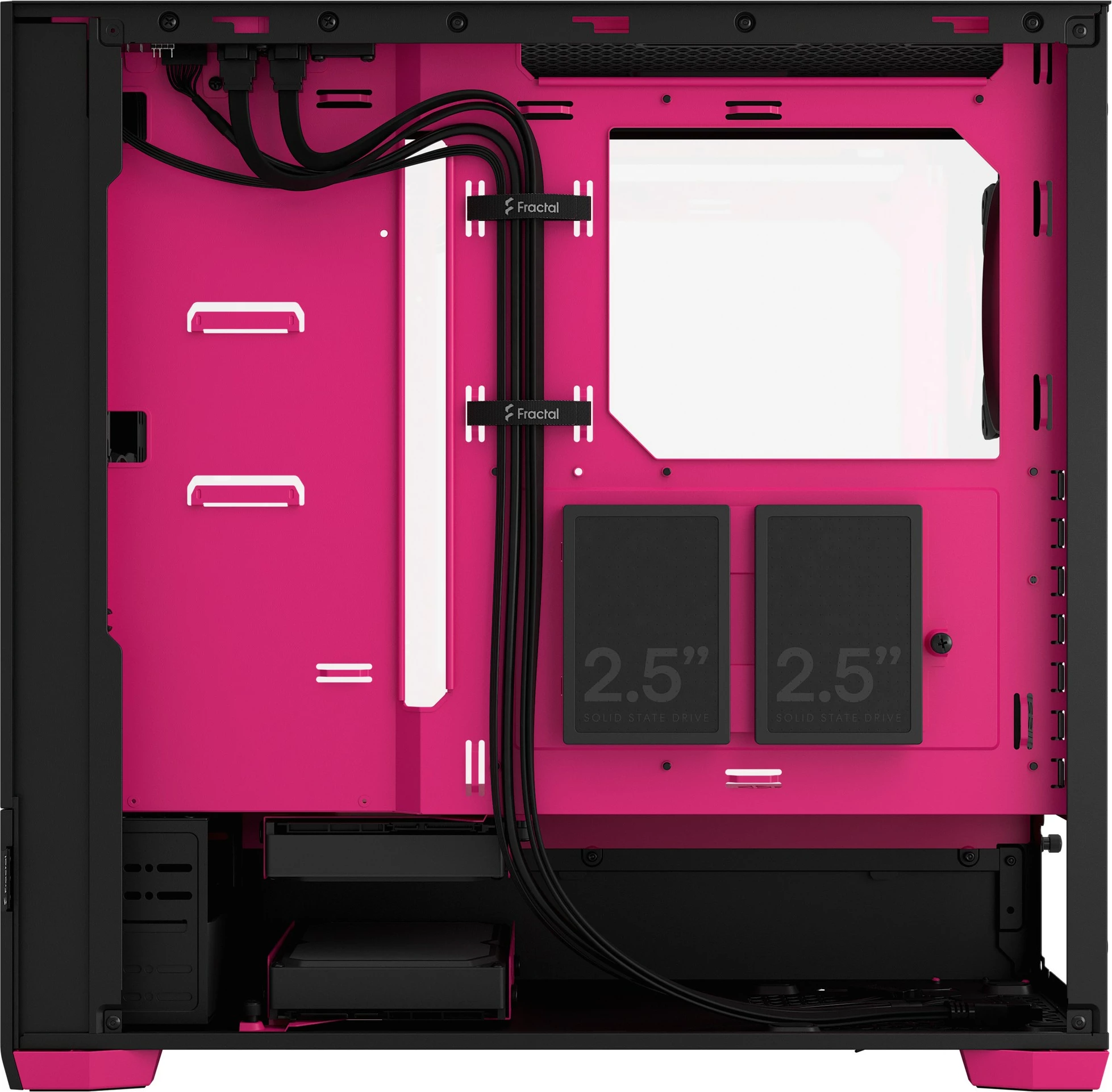 Prenosna ohišje Fractal Design Pop Air RGB Magenta Core TG, tower, vzdržljivo kaljeno steklo, RGB, črno/magenta