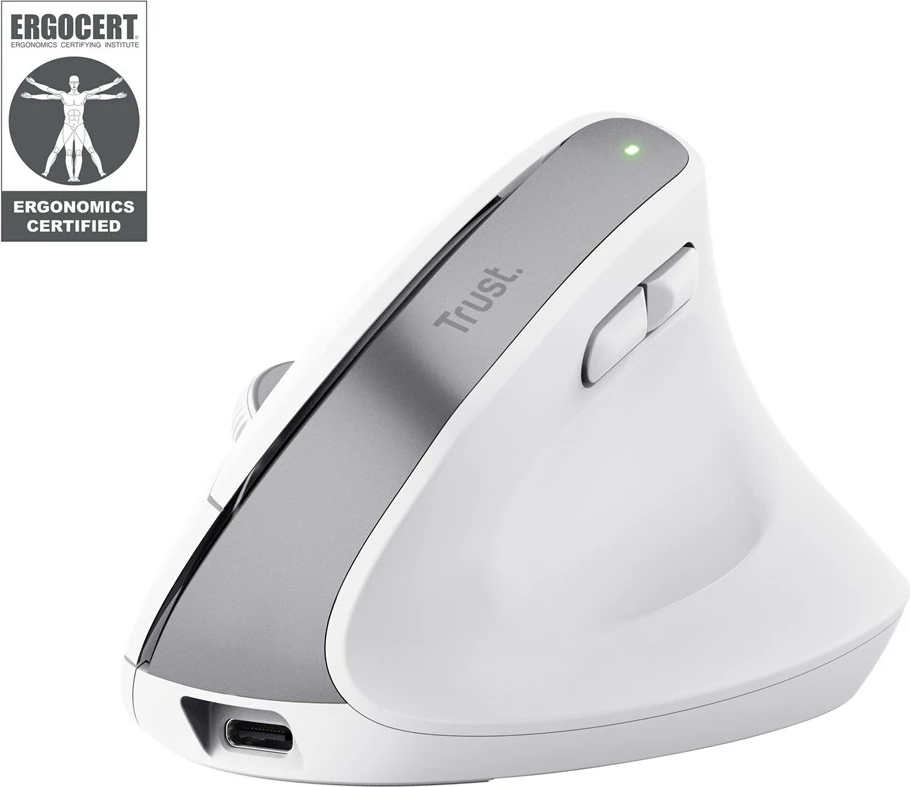 Brezžična optična miška Trust Bayo+, 2400 DPI, bela