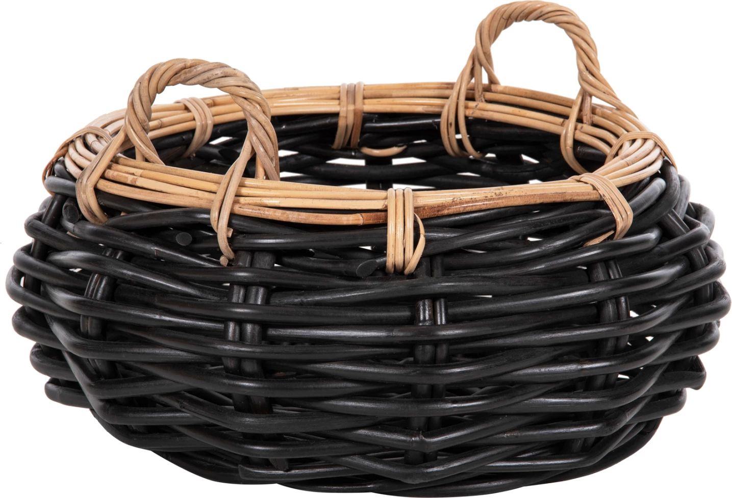 Talna košara POTTS FH4378 CL ratan v črni in naravni barvi Φ62x36Hcm