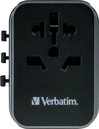 Potovalni adapter Verbatim UTA-03, 30W PD, 3x USB-C, 2x USB-A, črno/siv