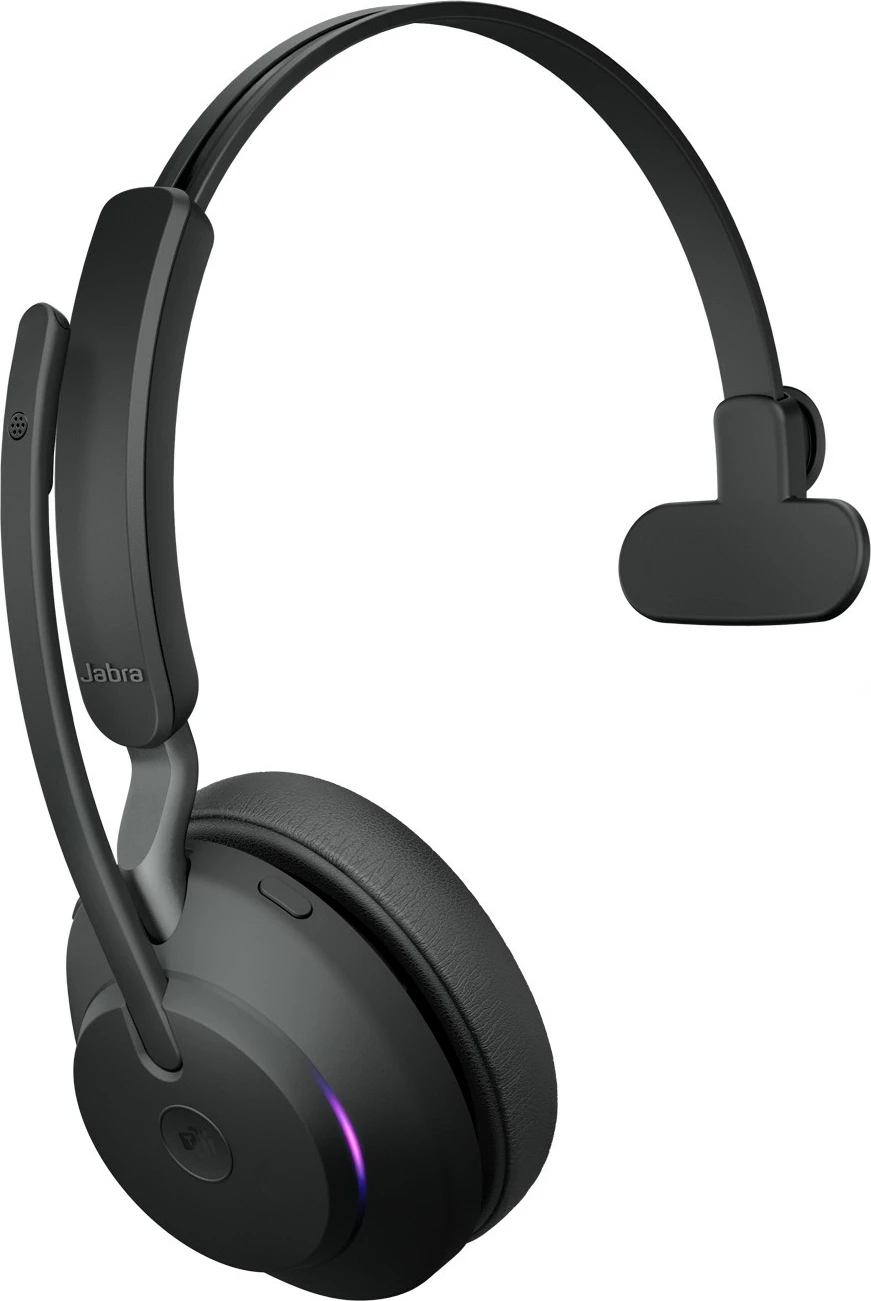 Brez slušalk Jabra Evolve2 65 USB-A MS Chrg stand Mono, brezžične, pisarna/klicni center, 20 - 20000 Hz, 99,2 g, črne