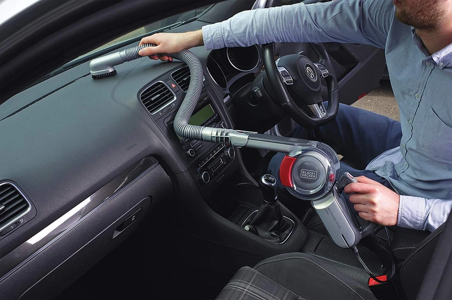 Prenosni sesalnik za avto Pivot PV1200AV-XJ Black & Decker, sivo-rdeč