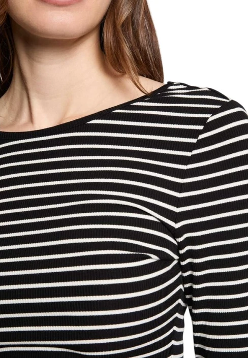 Majica za ženske, črna, z vzorcem črt Morgan De Toi