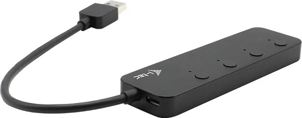 USB razdelilec z 4 vrati, USB 3.0, kovinski, črn — I-Tec