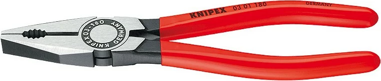 Profesionalne klešče Knipex 03 01 180, 180 mm, jeklo, rdeč plastičen ročaj