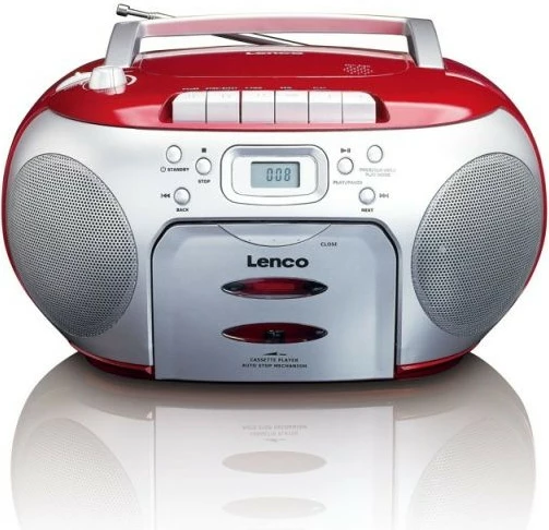Radio/CD predvajalnik Lenco SCD-420, 2 zvočnika, LCD, rdeče/črn