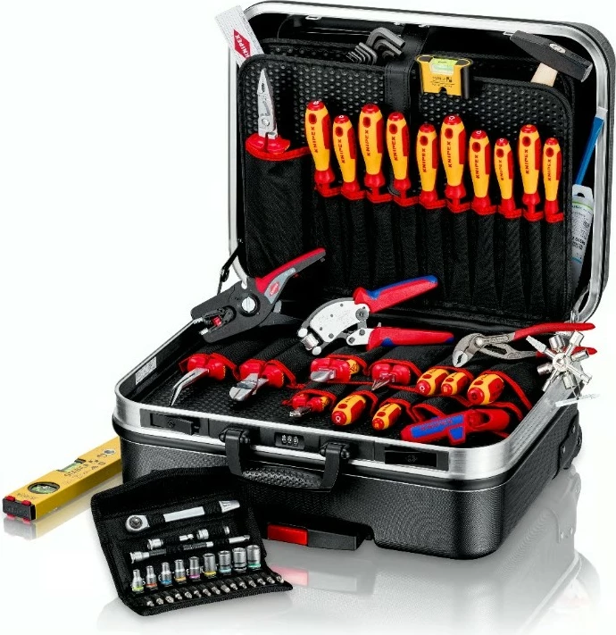 Kovček za orodje Knipex BIG Basic Move Elektro+, črn, 11,6 kg