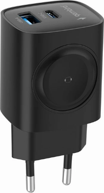 Stenski polnilec 20 W, USB-A in USB-C — Gembird TA-UC-PDQCW20-01-BK, črn