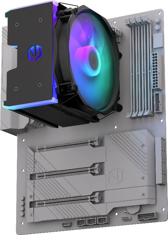 Hladilnik CPU Fortis 5 Black ARGB Endorfy EY3A014, z ARGB osvetlitvijo, črn