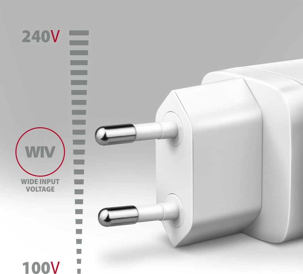 Stenski polnilec AXAGON ACU-PQ30W, 30W, 2 vrata USB-A in USB-C, bel Stenski polnilec AXAGON ACU-PQ30W, 30W, 2 vrata USB-A in USB-C, bel