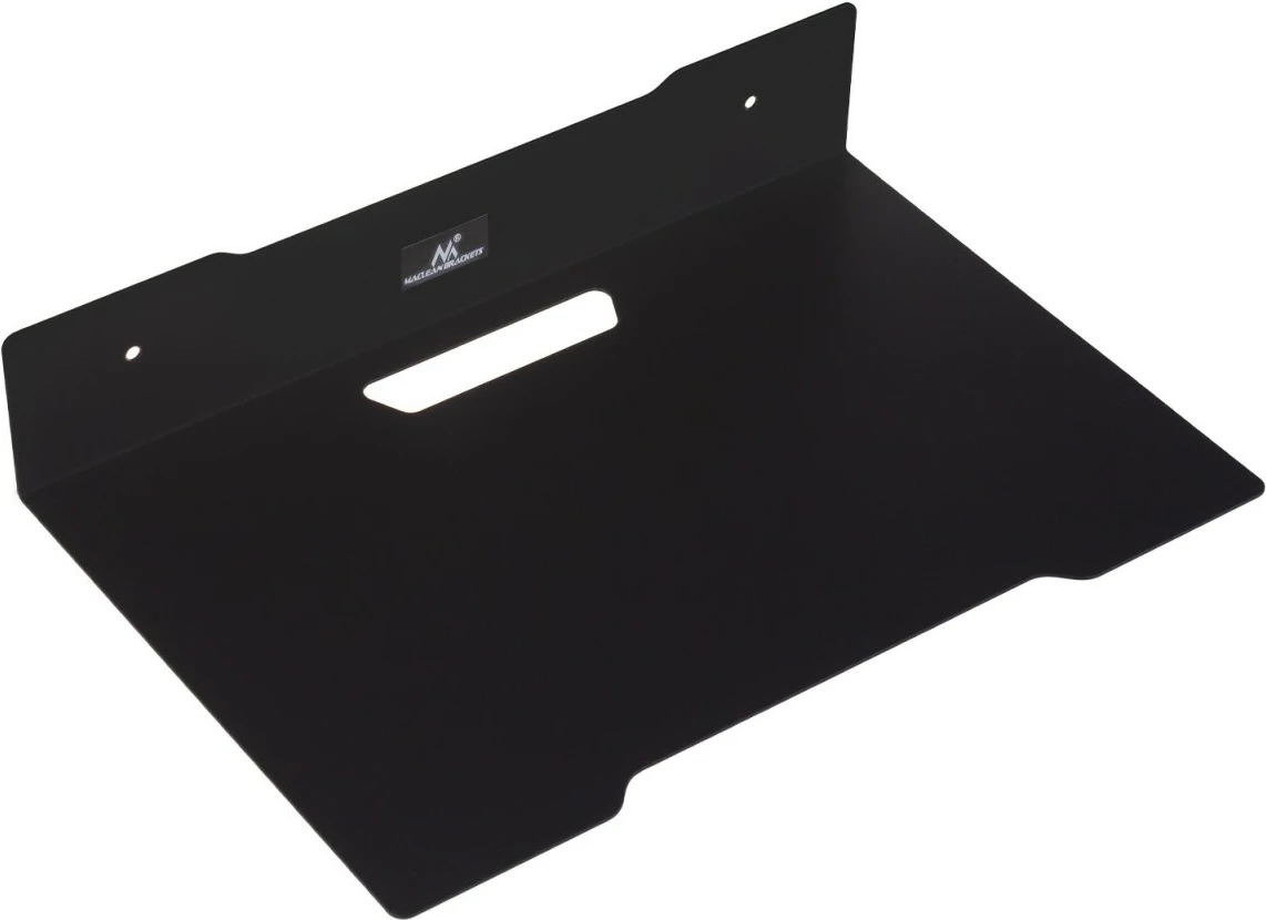 Stenska polica za dekoder Maclean MC-122, jeklo, črna