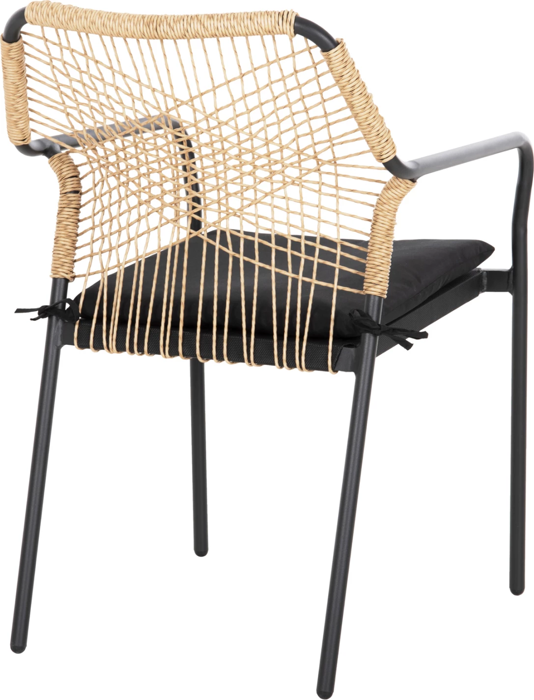 Aluminijasti naslanjač TROTTER FH5865.11 temno sivo ogrodje in bež pletenje-črna blazina