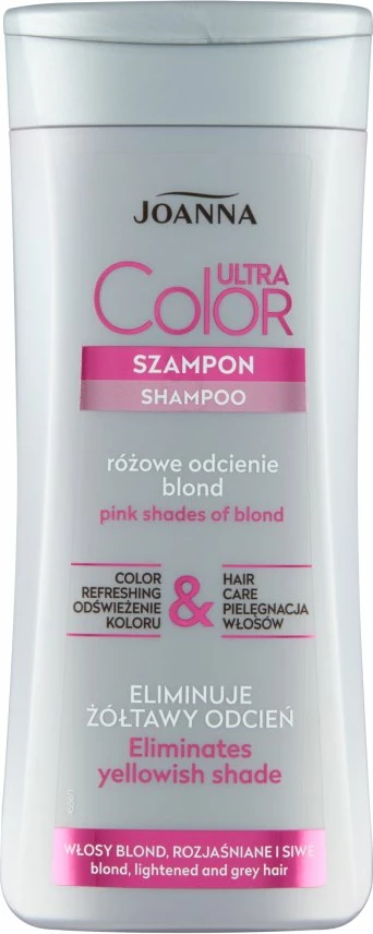 Šampon za ženske, rožnat odtenek za blond lase, Joanna Ultra Color, 200 ml