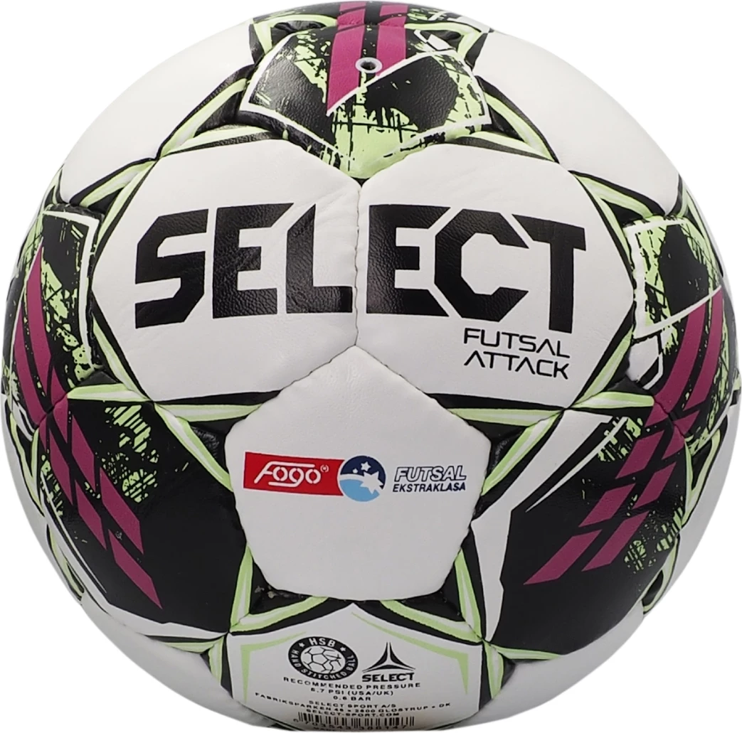 Futsal žoga Select, bela-roza-zelena