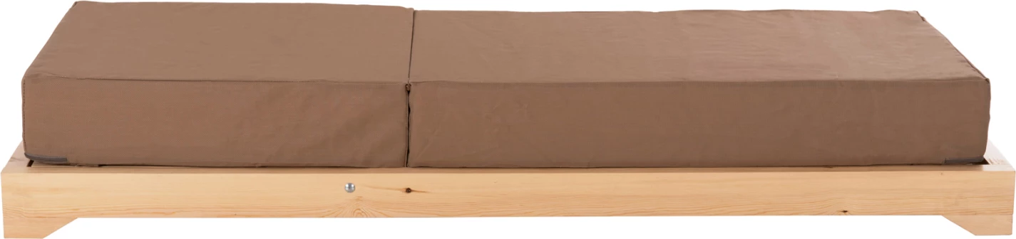 Profesionalni ležalnik za plažo IKARIA FH10623.04 iz borovega lesa v naravni barvi - tekstilene moka - blazina debeline 20 cm