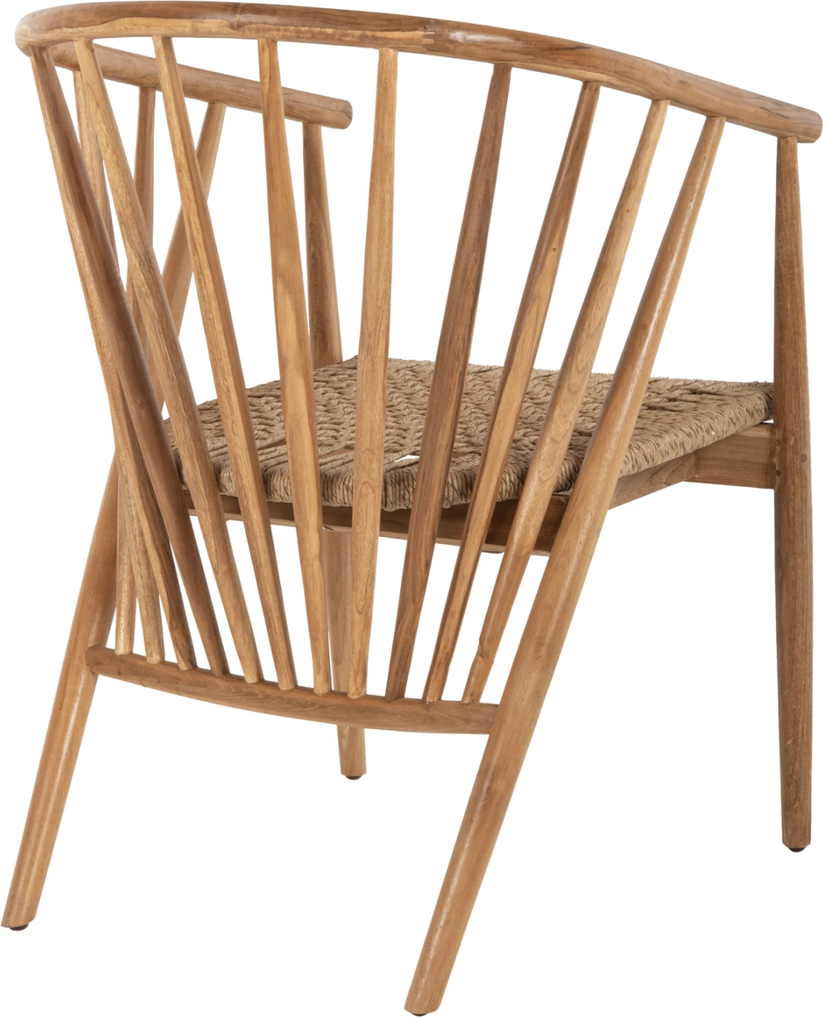 Fotelj iz tikovine in sintetične vrvi v naravni barvi 60x63x82H cm