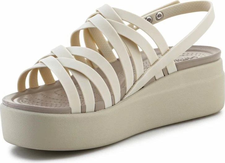 Sandale Brooklyn Strappy Low Wedge, Crocs, ženske, bež