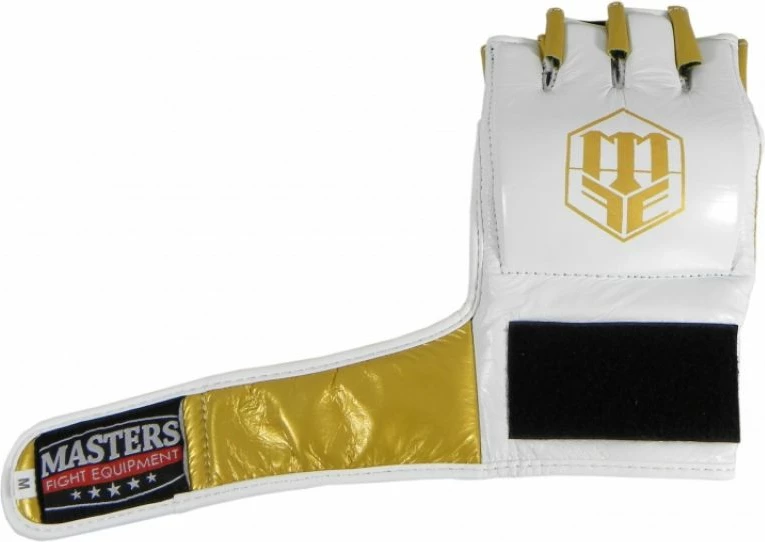 Rokavice za MMA, bele z zlatimi — Masters