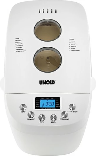 Pekač kruha UNOLD Backmeister Big, 1,5 kg, okno za pregled, tajmer, nastavljiva barva skorje, funkcija ohranjanja toplote, 850 W
