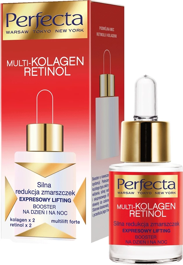 Booster za obraz za ženske Multikolagen Retinol Express Lifting, Perfecta, 15 ml