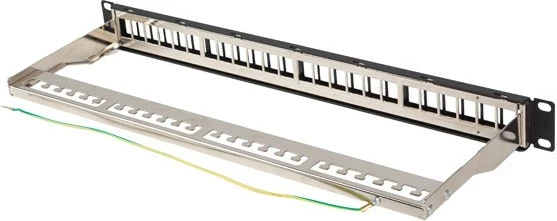 Prazni patch panel, 24 vrat, 1U, 19-palčni, FTP, za keystone module, Lanberg PPKS-0924-B, črn