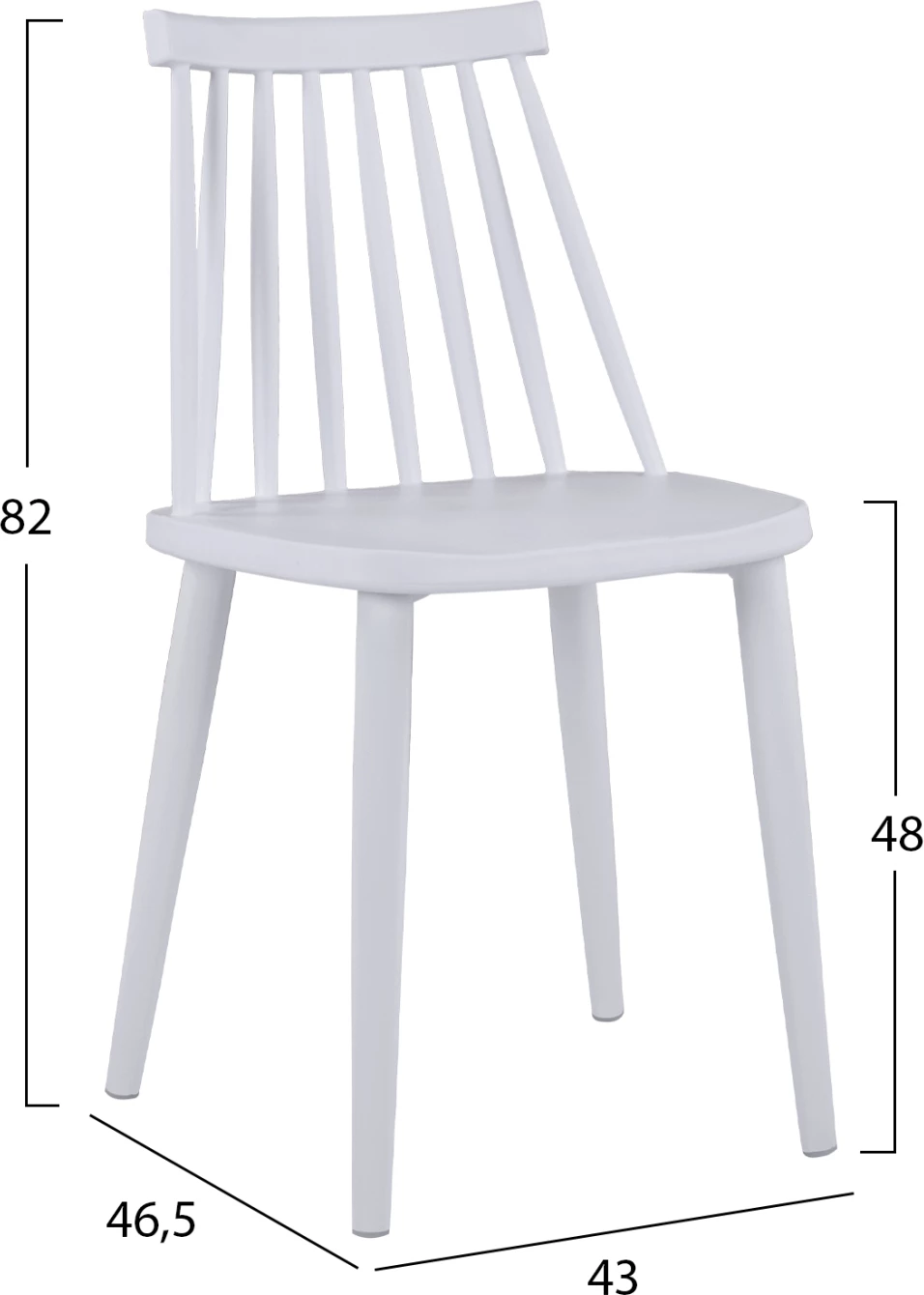 Jedilni stol FH8052.11 Vanessa bel z belimi kovinskimi nogami 43x46,5x82 cm, set 4 kosov