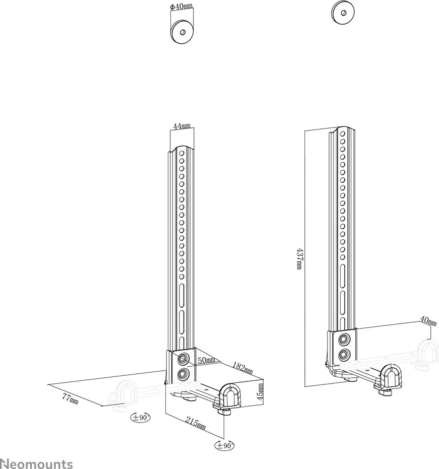 Univerzalni nosilec za videobar/soundbar Neomounts AWL29-650BL1, jeklo, 15 kg, črn Univerzalni nosilec za videobar/soundbar Neomounts AWL29-650BL1, jeklo, 15 kg, črn