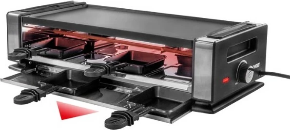 Grill raclette za 8 oseb UNOLD 48730, plastika, nerjaveče jeklo, črn Grill raclette za 8 oseb UNOLD 48730, plastika, nerjaveče jeklo, črn
