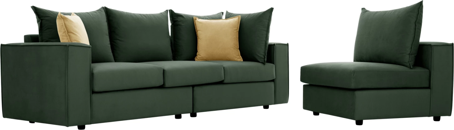 Kotna sedežna garnitura MONZA FH3256.17 zamenljiva zelena 265x195x98