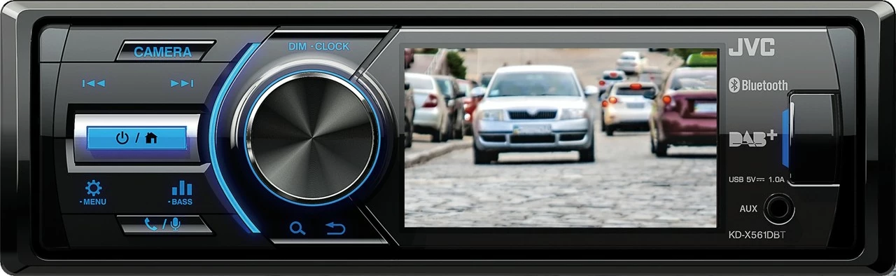 Avtoradio JVC KD-X561DBT, Bluetooth, USB, zaslon 3", črn/moder