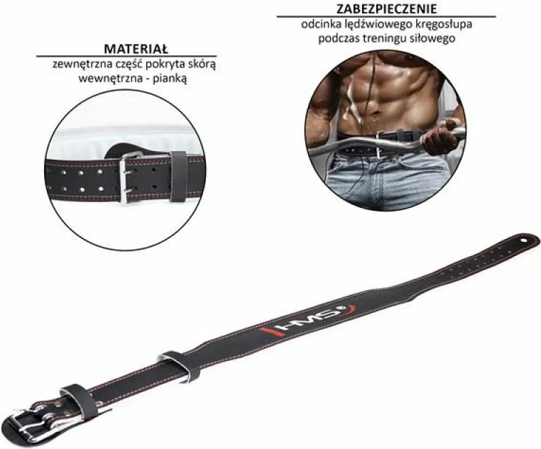 Rokavni pas za dviganje HMS, črn, XL