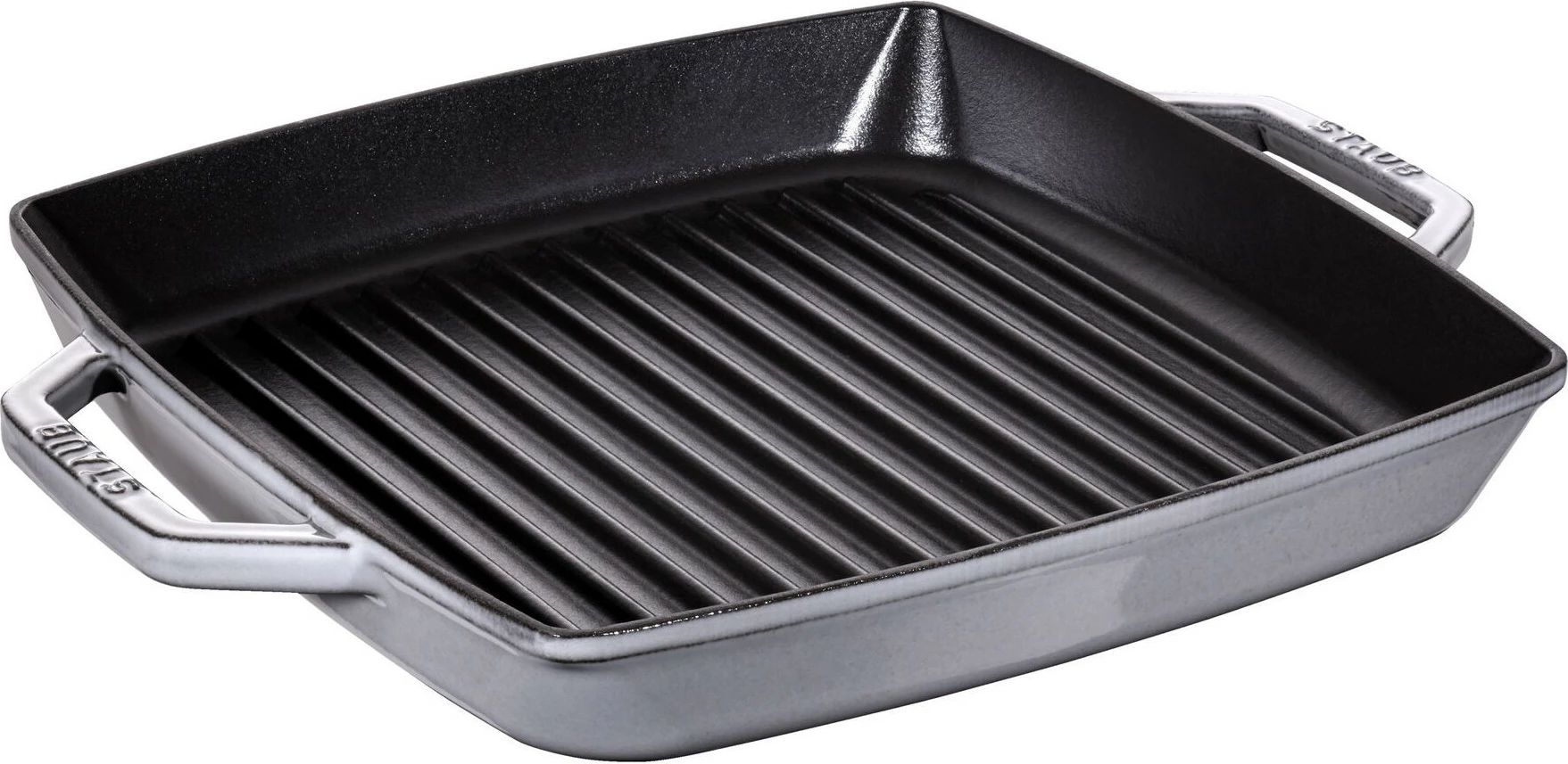 Grill ponev Staub 28 cm, kvadratna, lito železo, grafitno siva