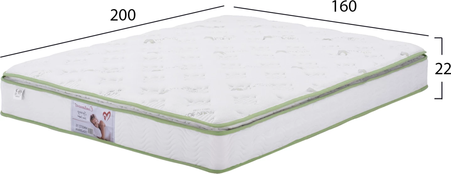 Neprekinjena vzmetnica z aloe vera podlogo 160x200 FH372.16 enostranska