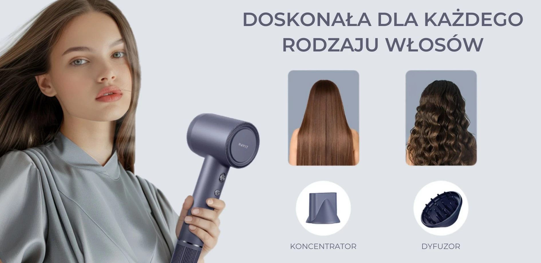 Sušilnik za lase Havit HD202-EU, moder